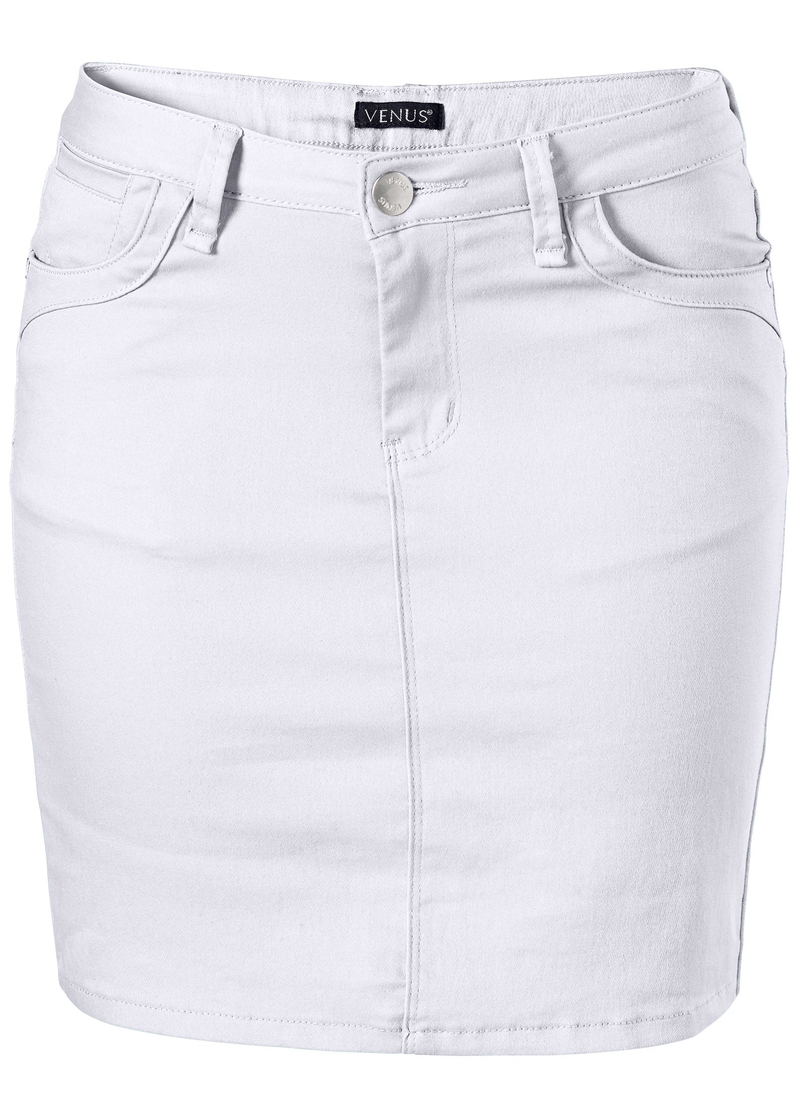 Mini Jean Skirt - White