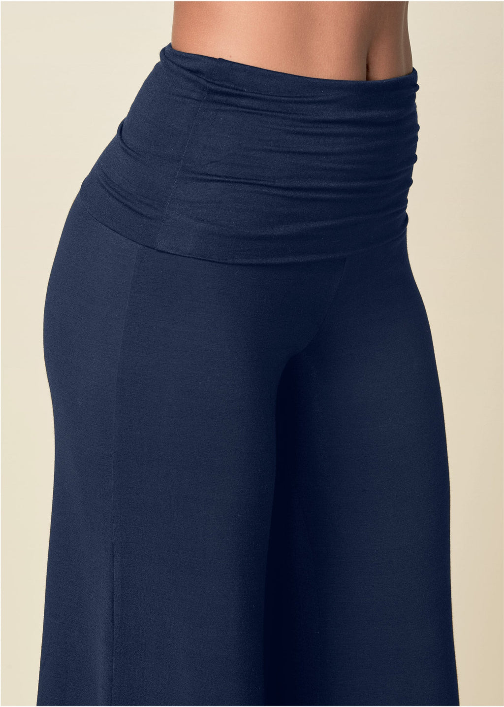 Easy Foldover Pants - Navy