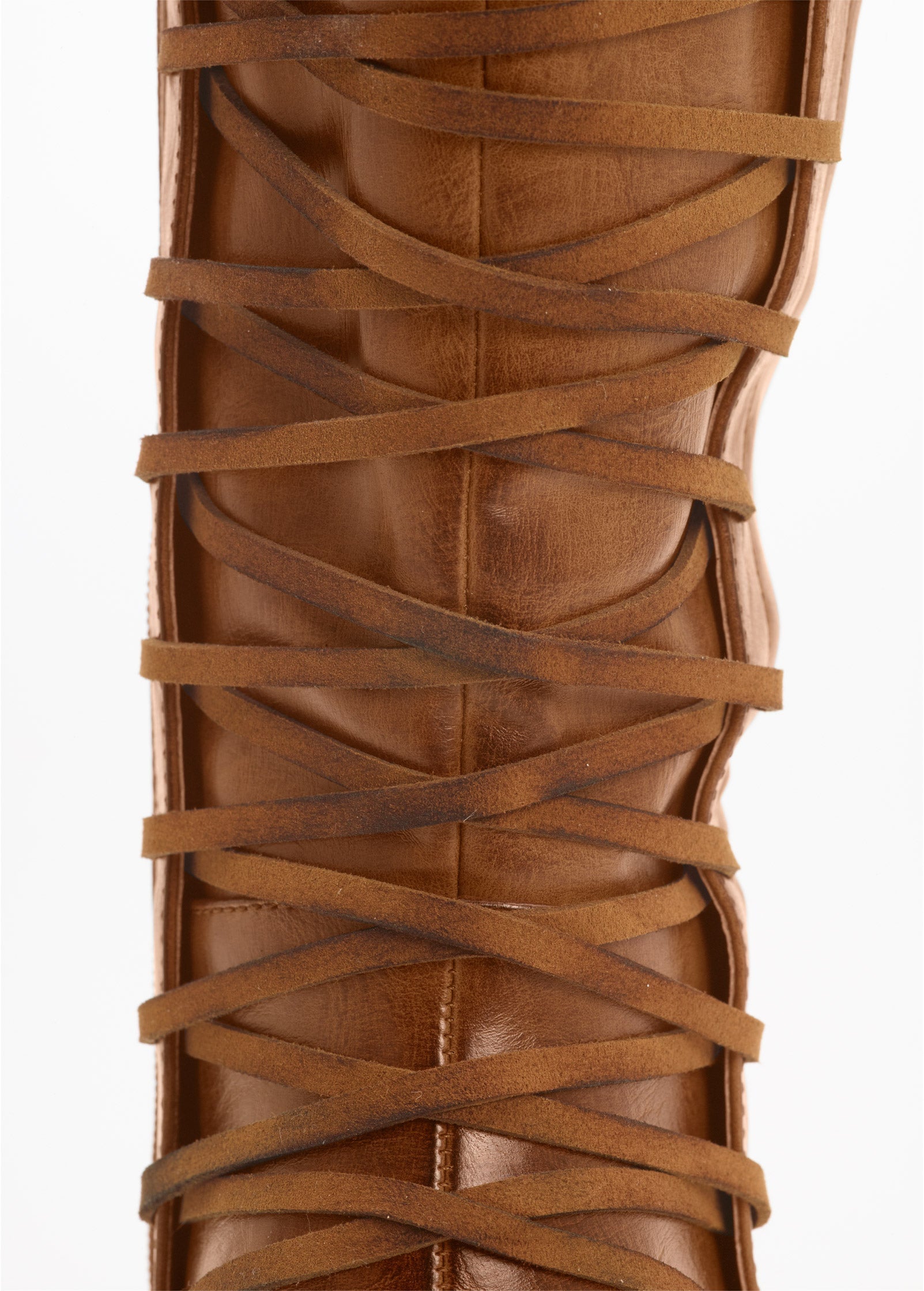 Lace-Up Detail Boots - Camel
