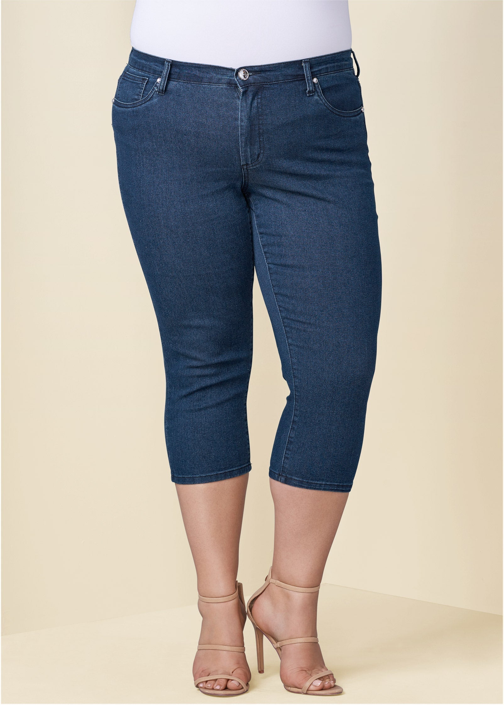 Cindy Capri Jeans - Dark Wash