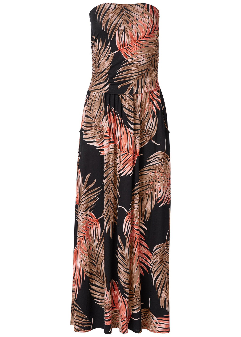 Strapless Maxi Dress - Black Multi