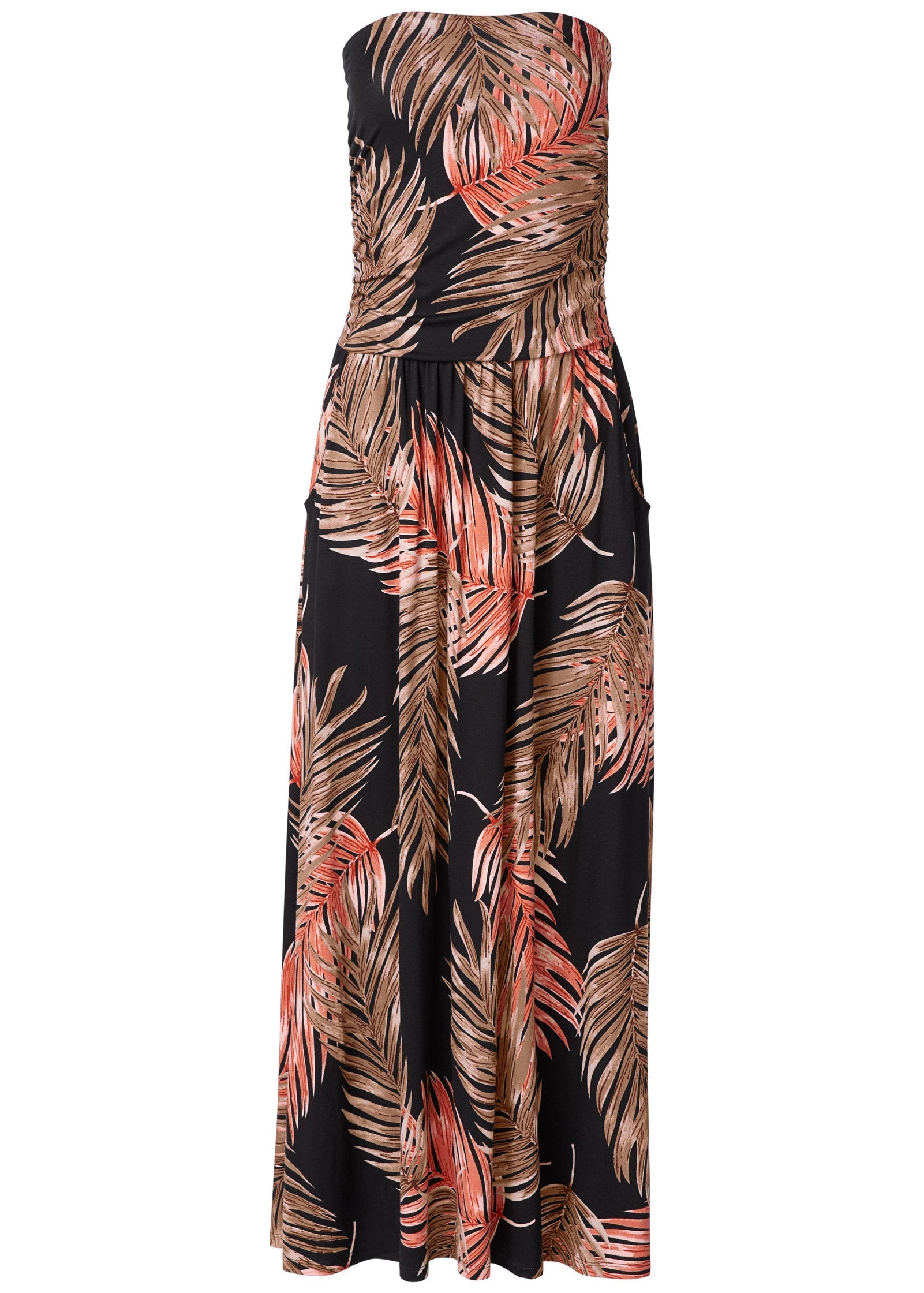 Strapless Maxi Dress - Black Multi