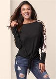 Print Stripe Lounge Top - Black Multi