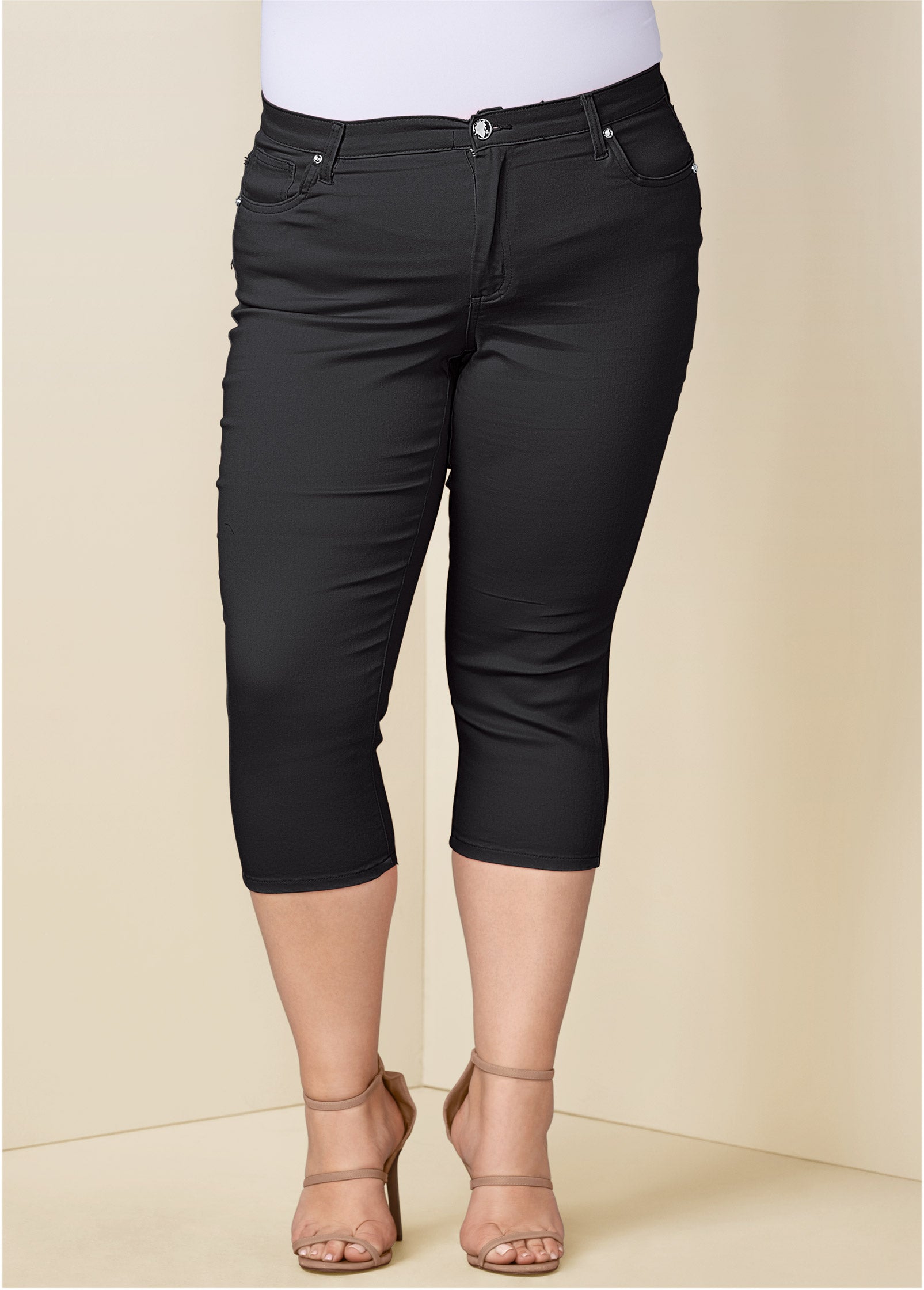 Cindy Capri Jeans - Black