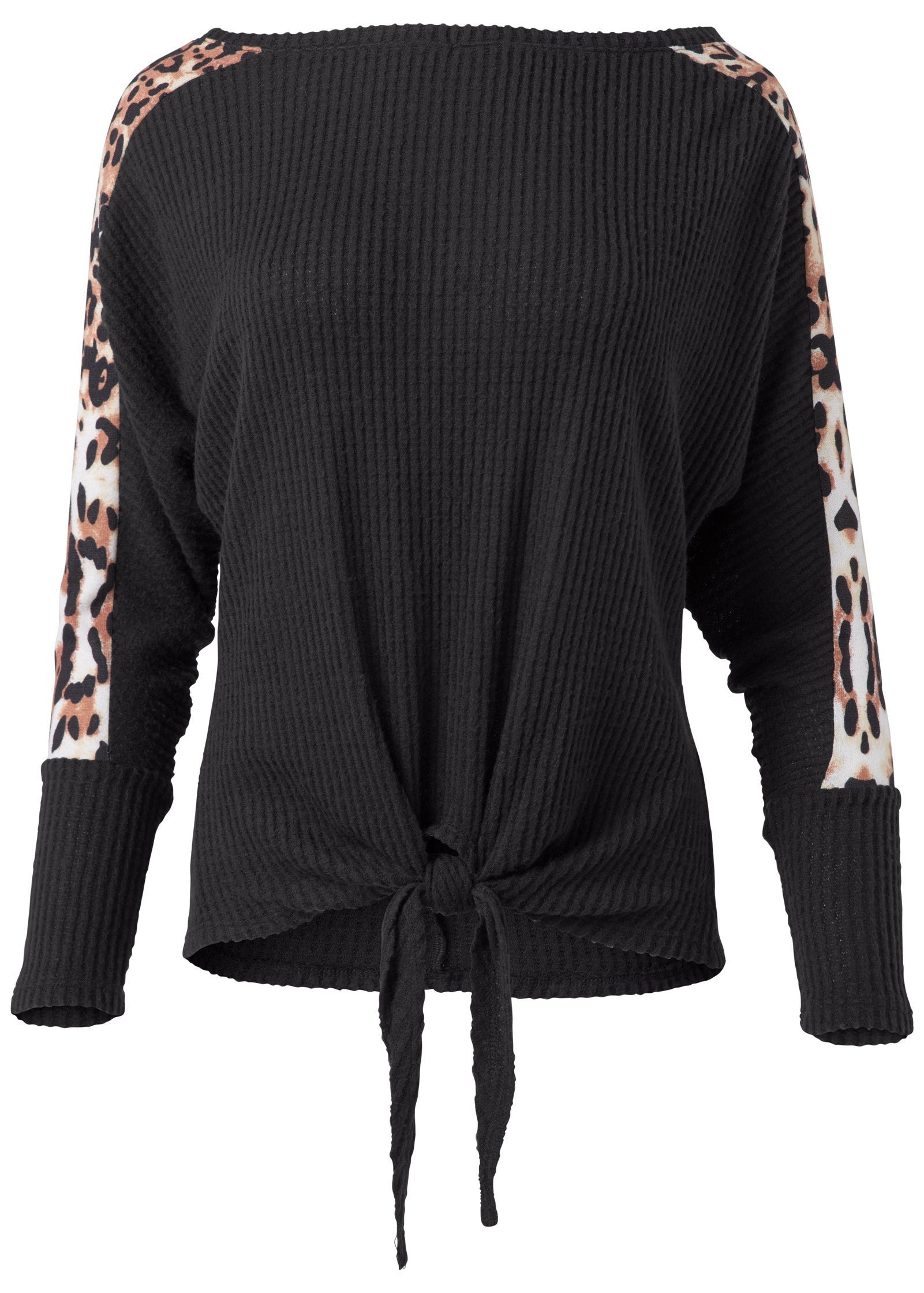 Print Stripe Lounge Top - Black Multi