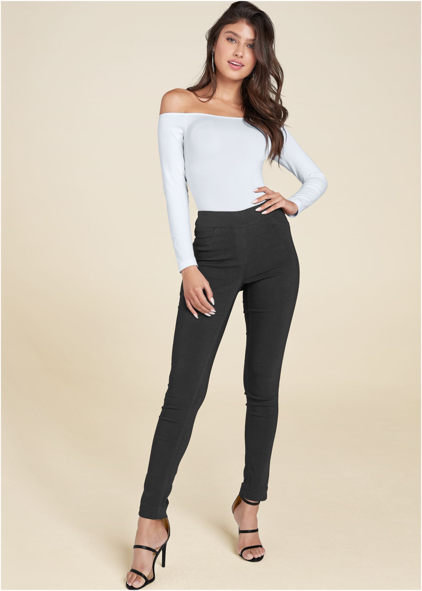 Slimming Stretch Jeggings - Black