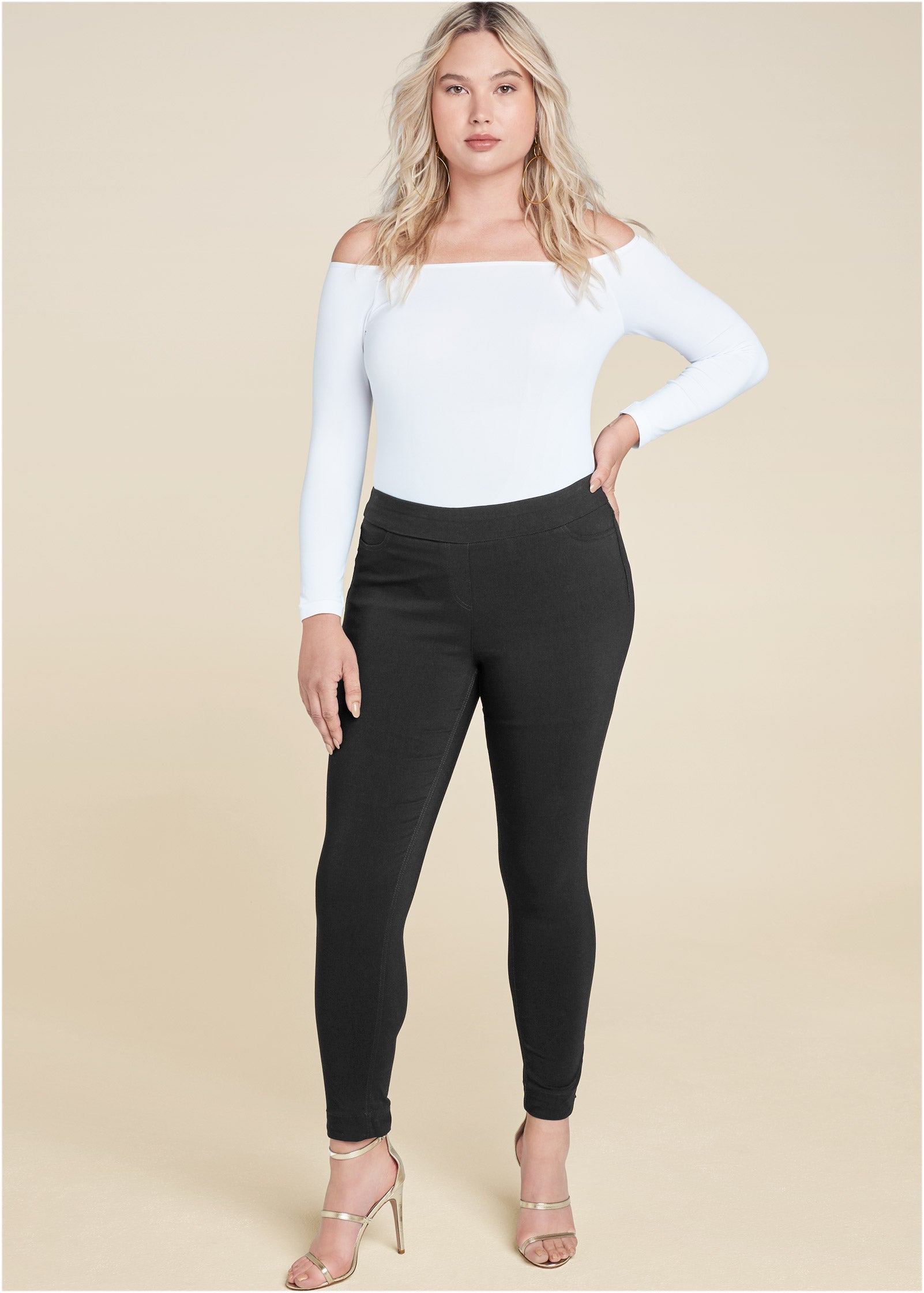 Slimming Stretch Jeggings - Black