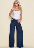Easy Foldover Pants - Navy