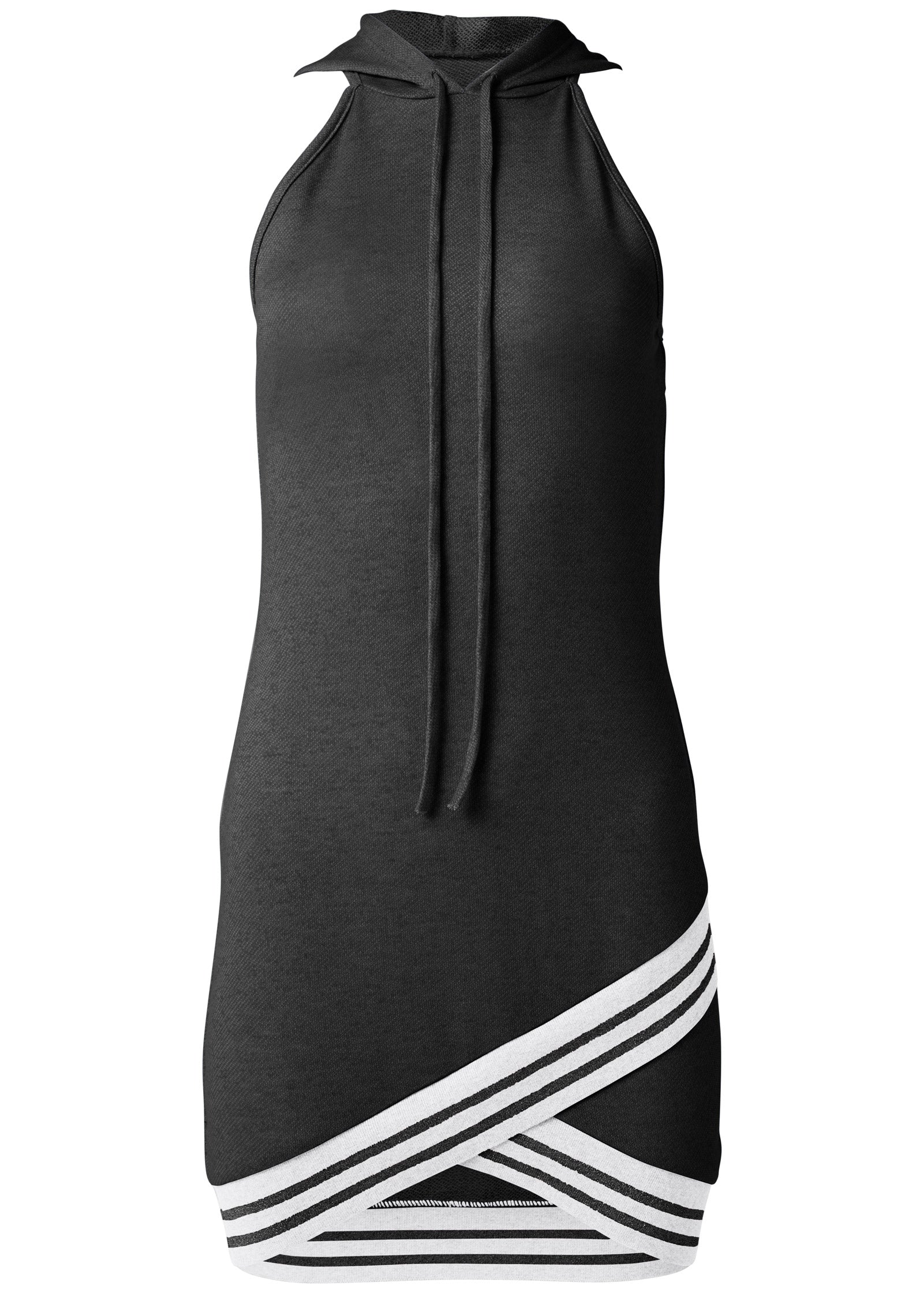 Hooded Detail Dress - Black Multi