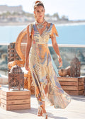 Wrap Maxi Dress - Orange Multi