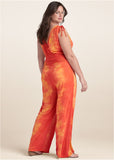 Desert Sunset Tie Dye Jumpsuit - Orange Multi