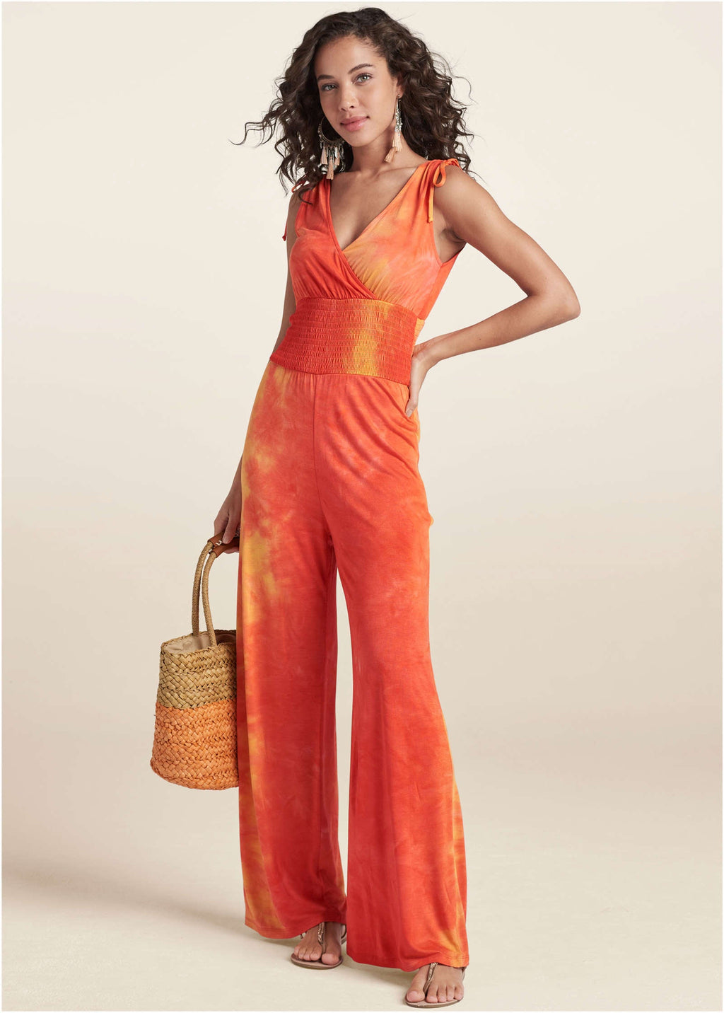 Desert Sunset Tie Dye Jumpsuit - Orange Multi