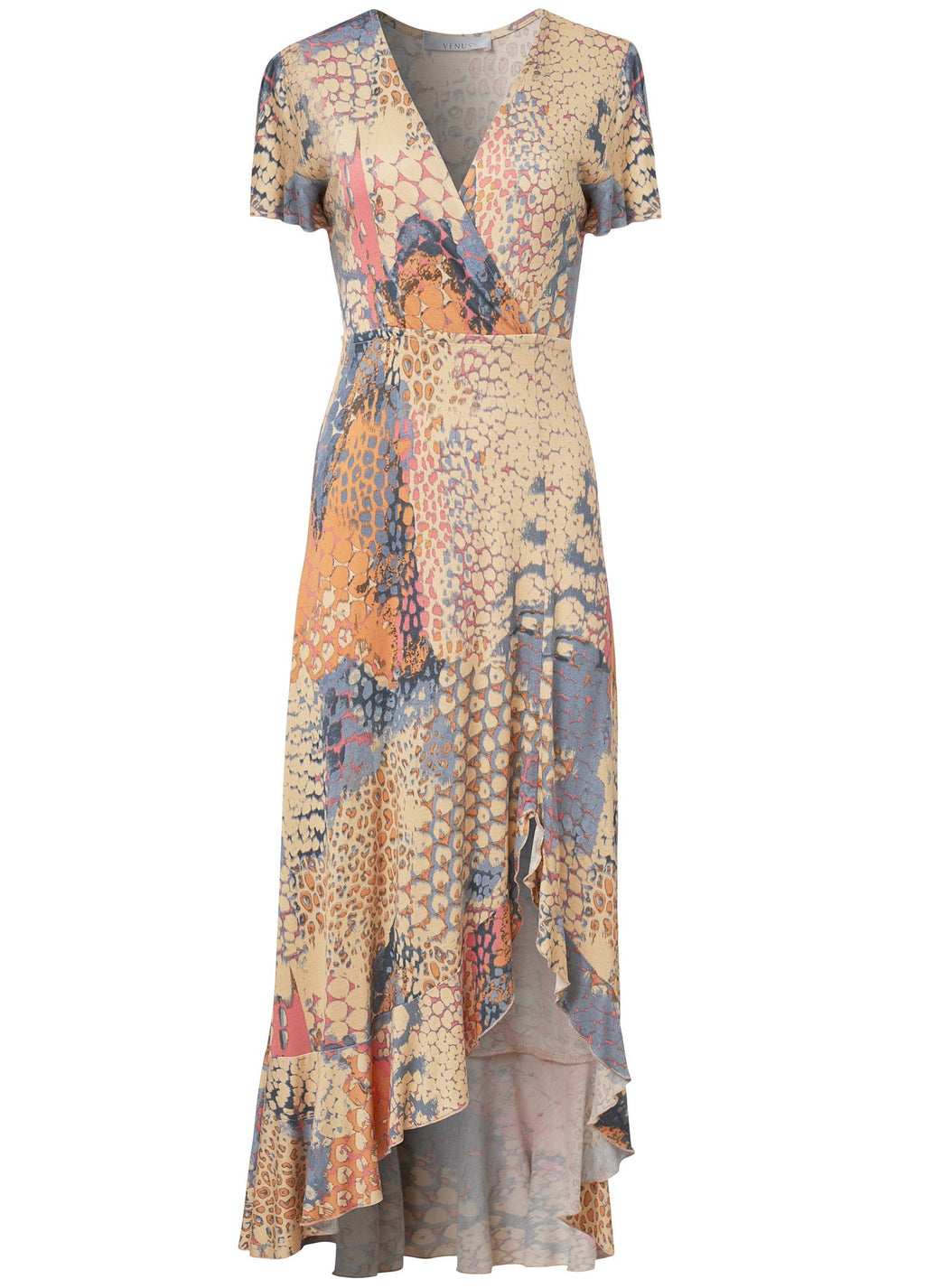Wrap Maxi Dress - Orange Multi