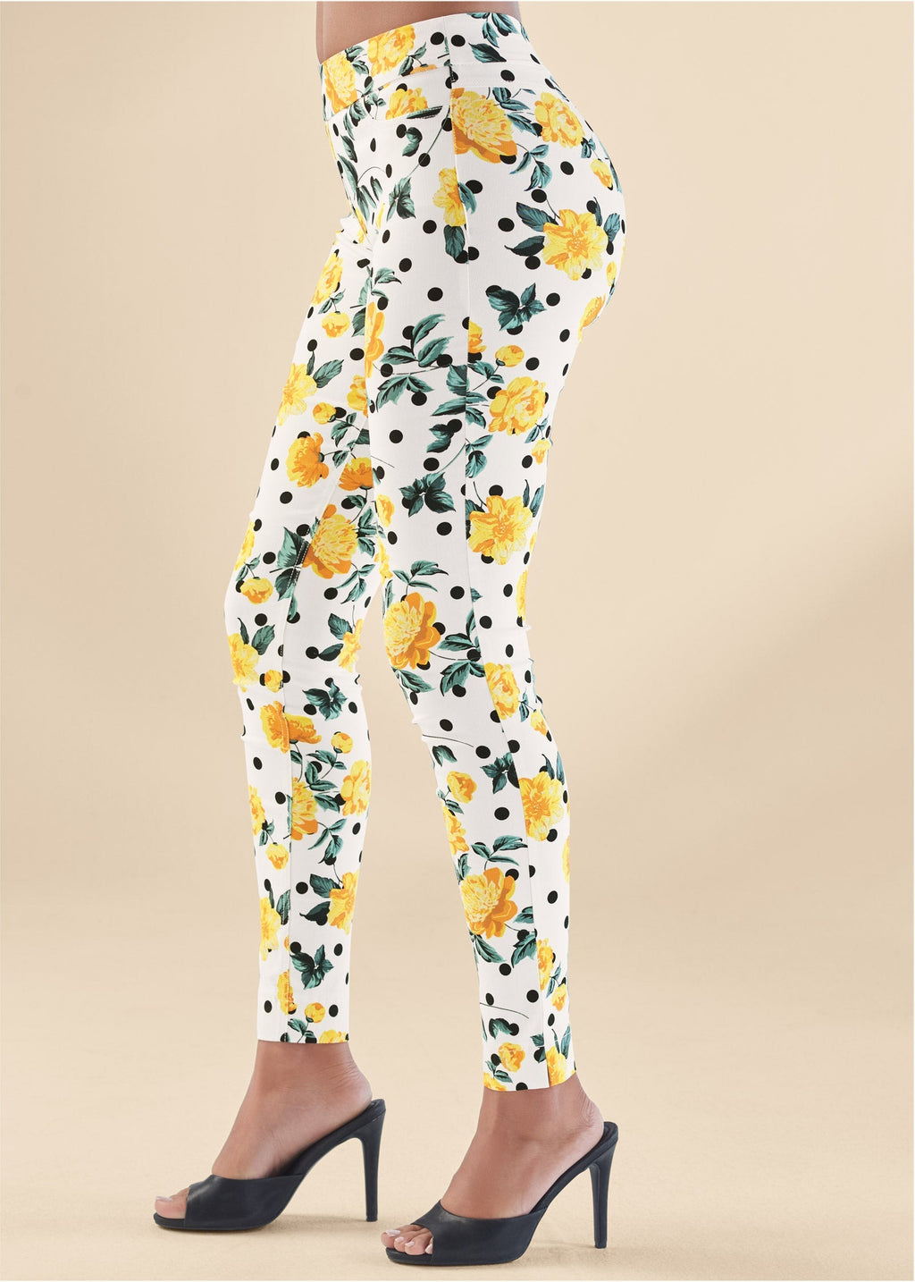 Slimming Stretch Jeggings - White Multi