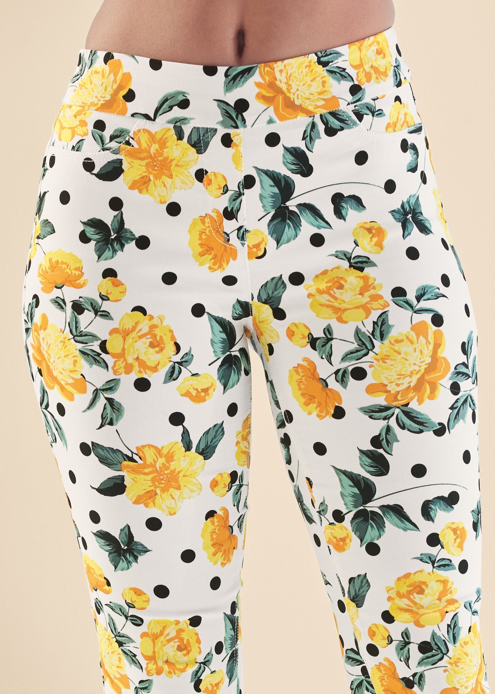 Slimming Stretch Jeggings - White Multi