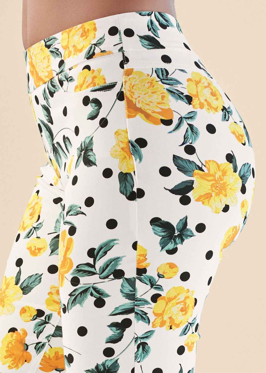 Slimming Stretch Jeggings - White Multi