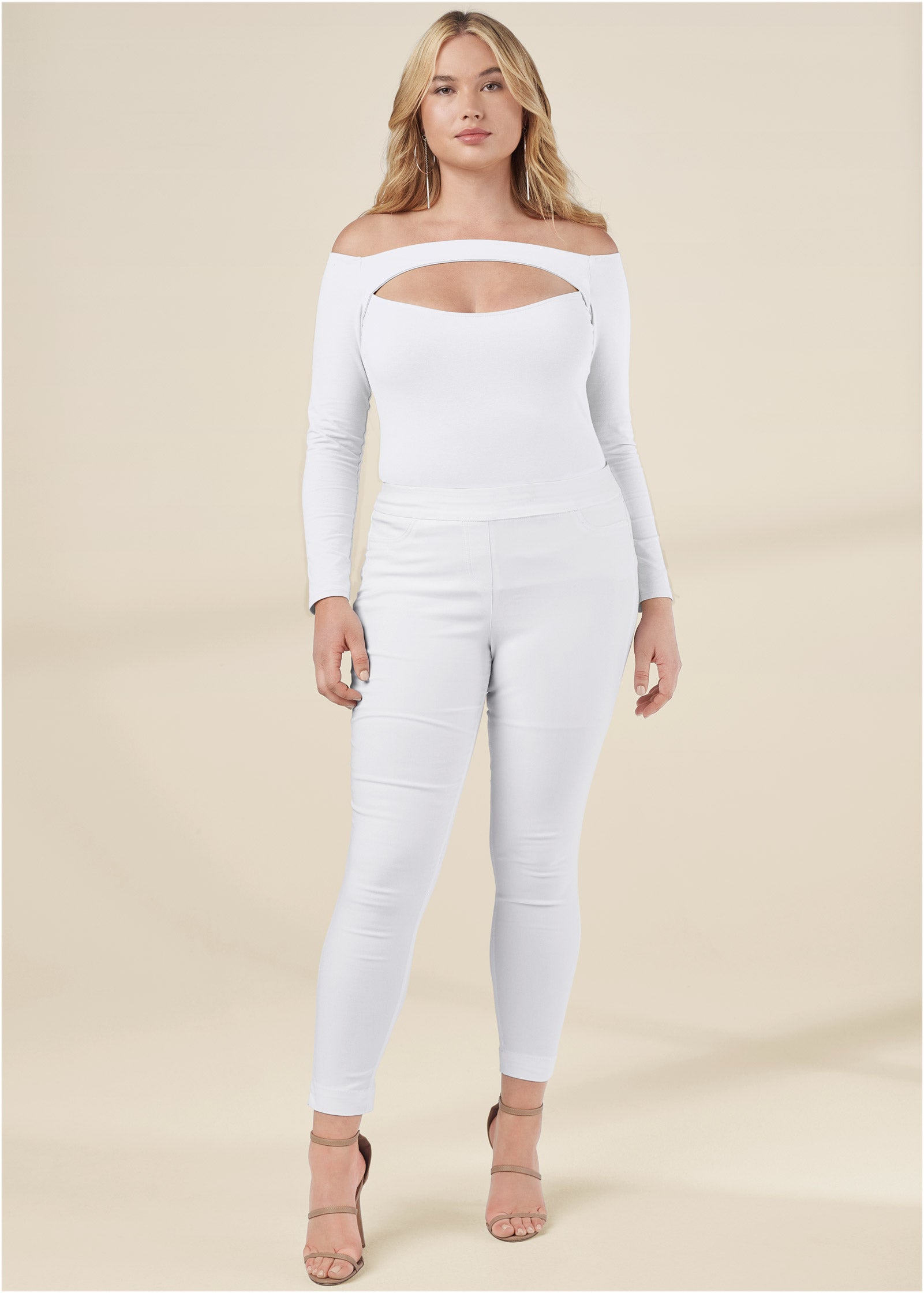 Slimming Stretch Jeggings - White