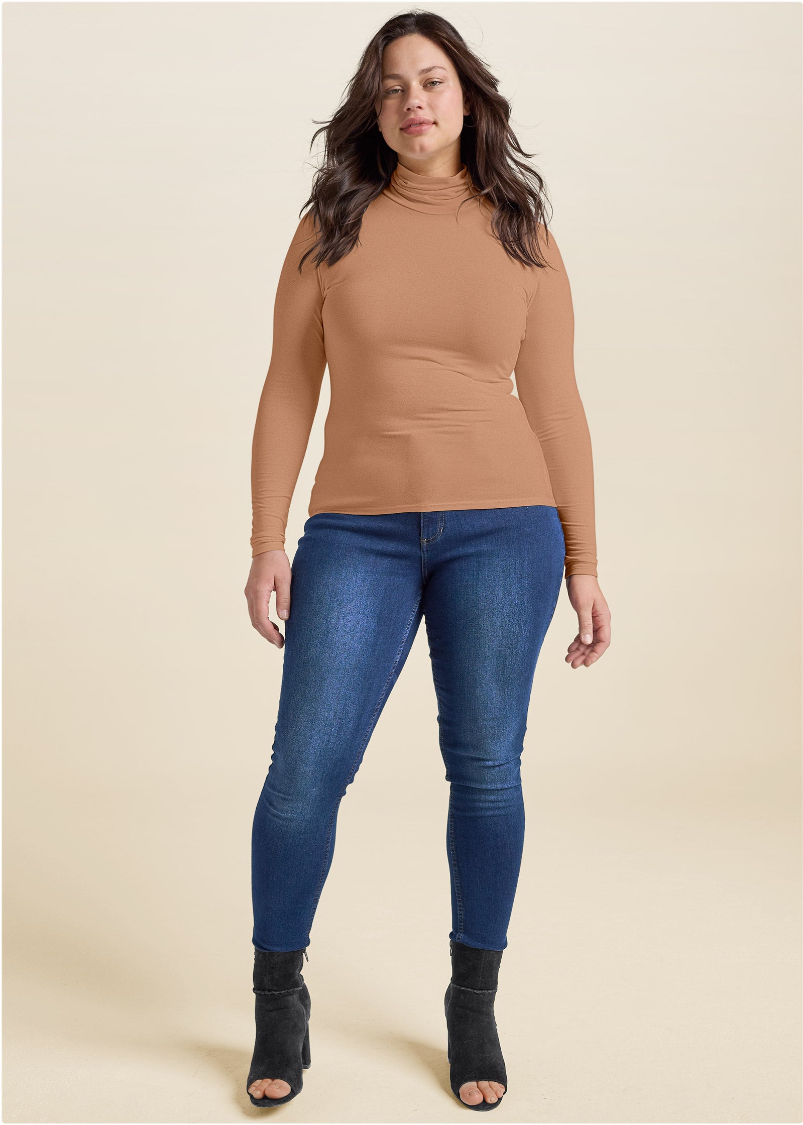 Back Cut-Out Casual Top - Camel