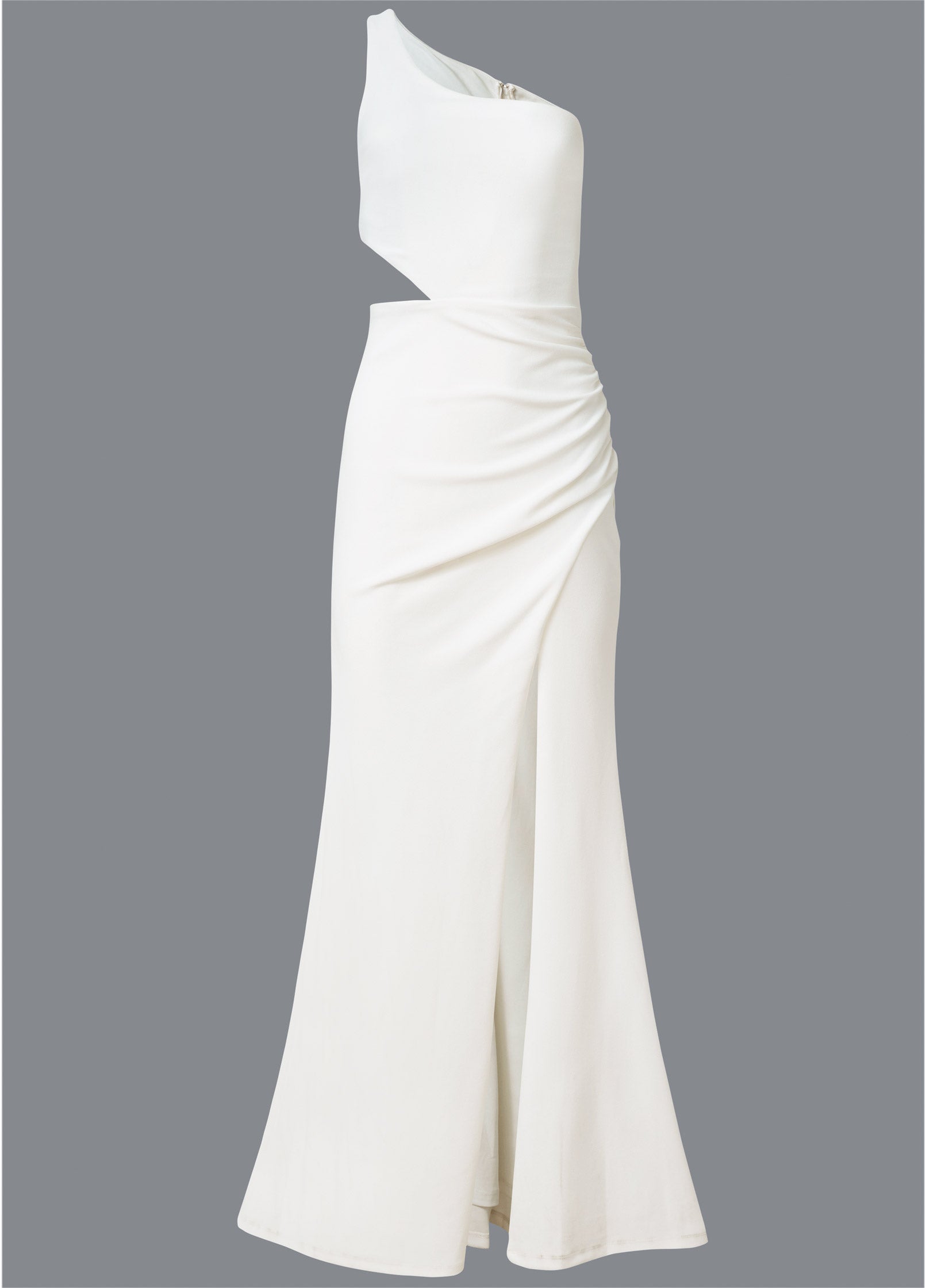 One-Shoulder Cutout Gown - Cloud Dancer