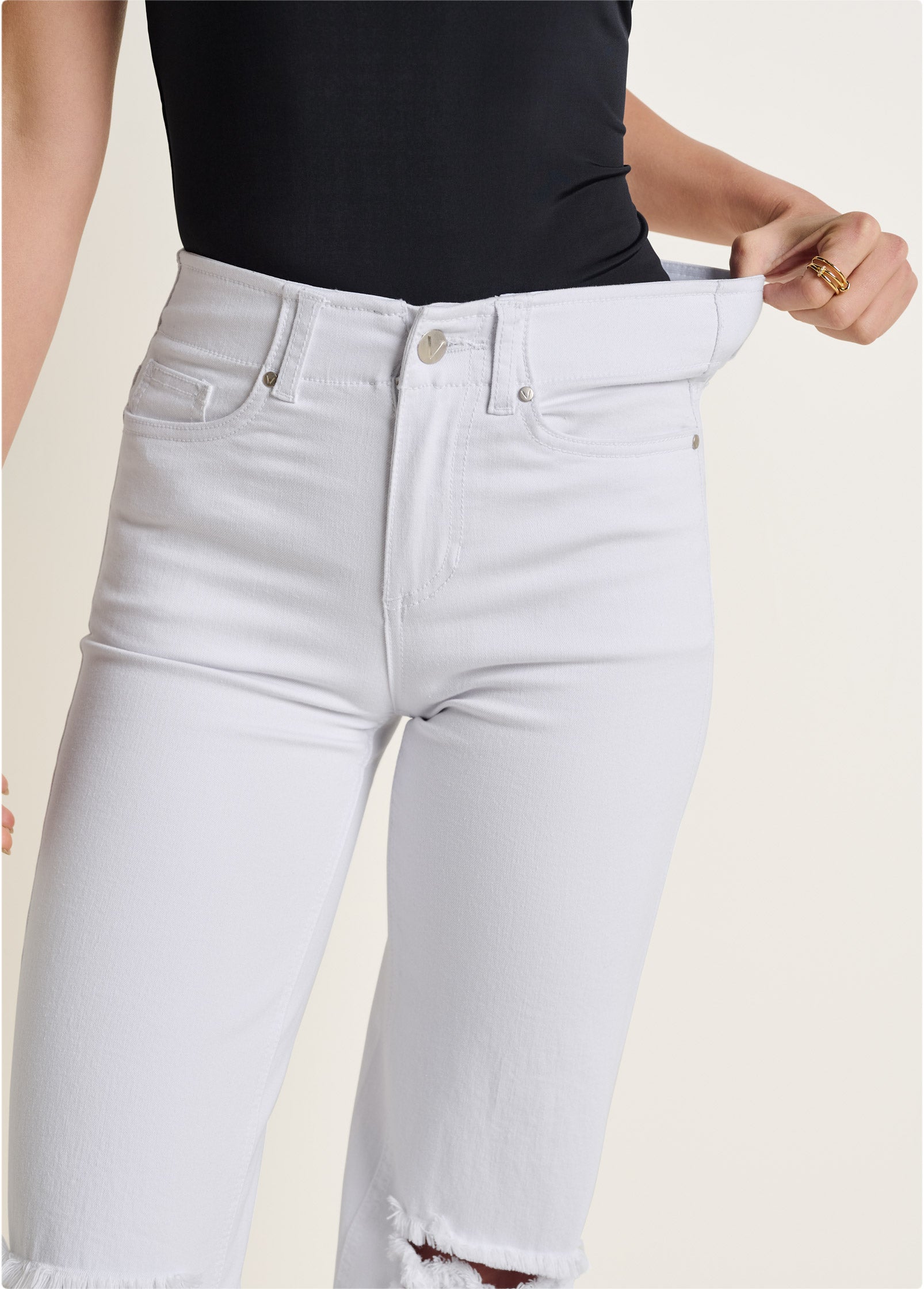 Laura Crop Wide Leg Jean - White Denim