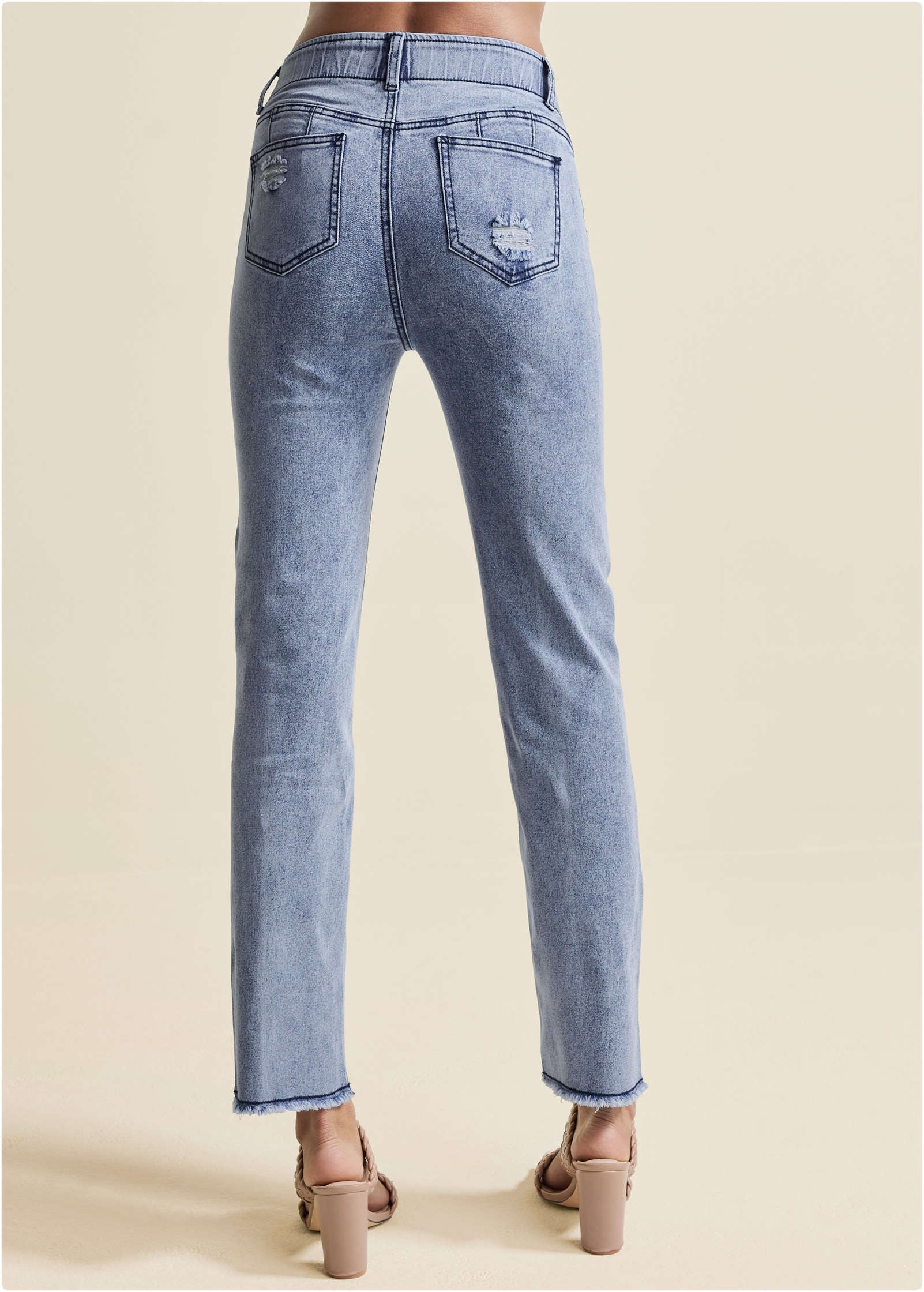 Straight Leg Acid Jeans - Acid Wash