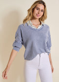Washed Collar Lounge Top - Dark Blue