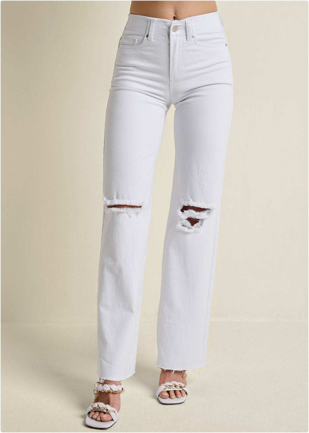 Laura Crop Wide Leg Jean - White Denim