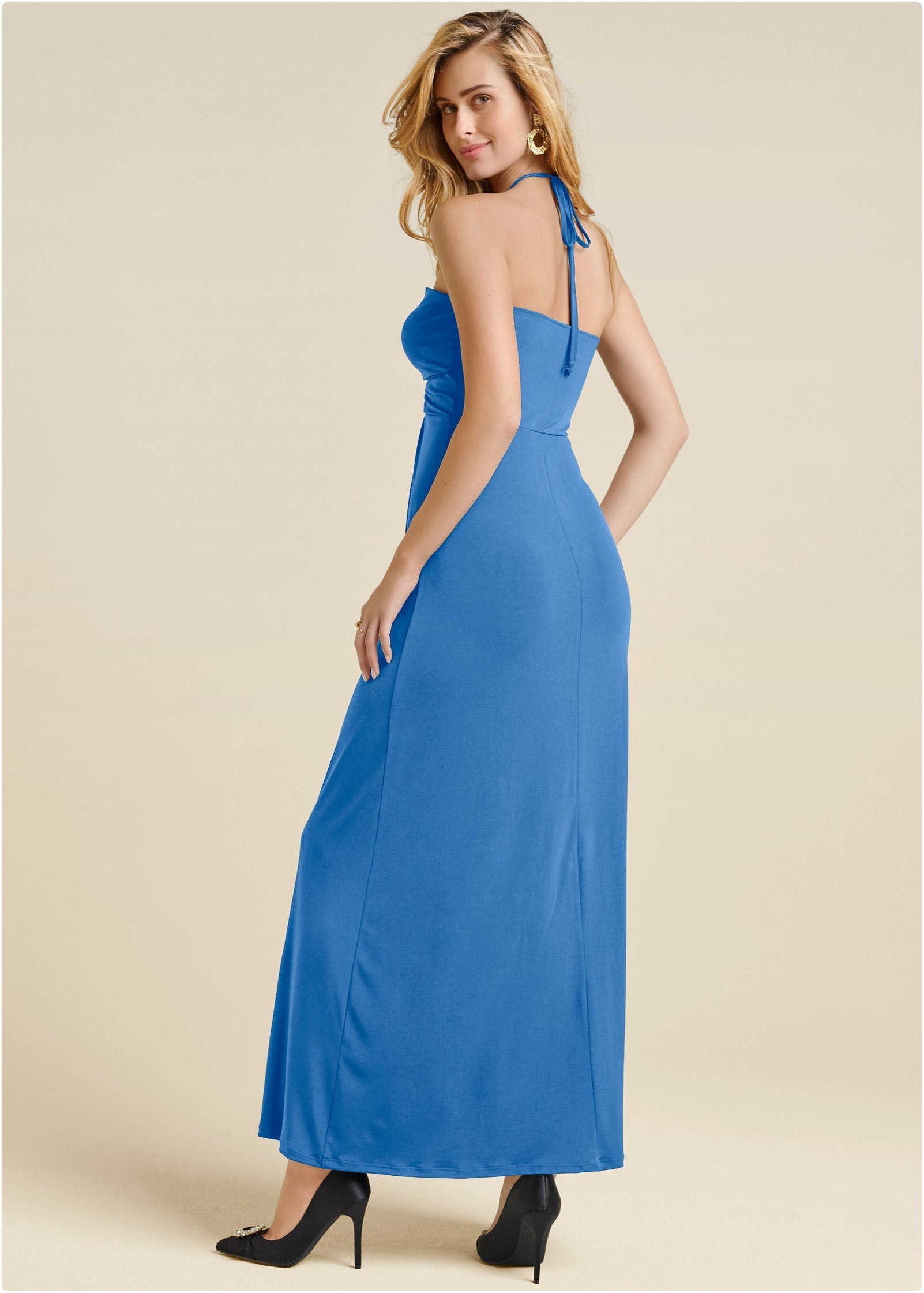 Convertible Strapless Dress - Blue