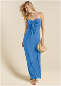 Convertible Strapless Dress - Blue