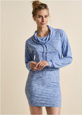 Space Dye Rib Knit Dress  - Blue Multi