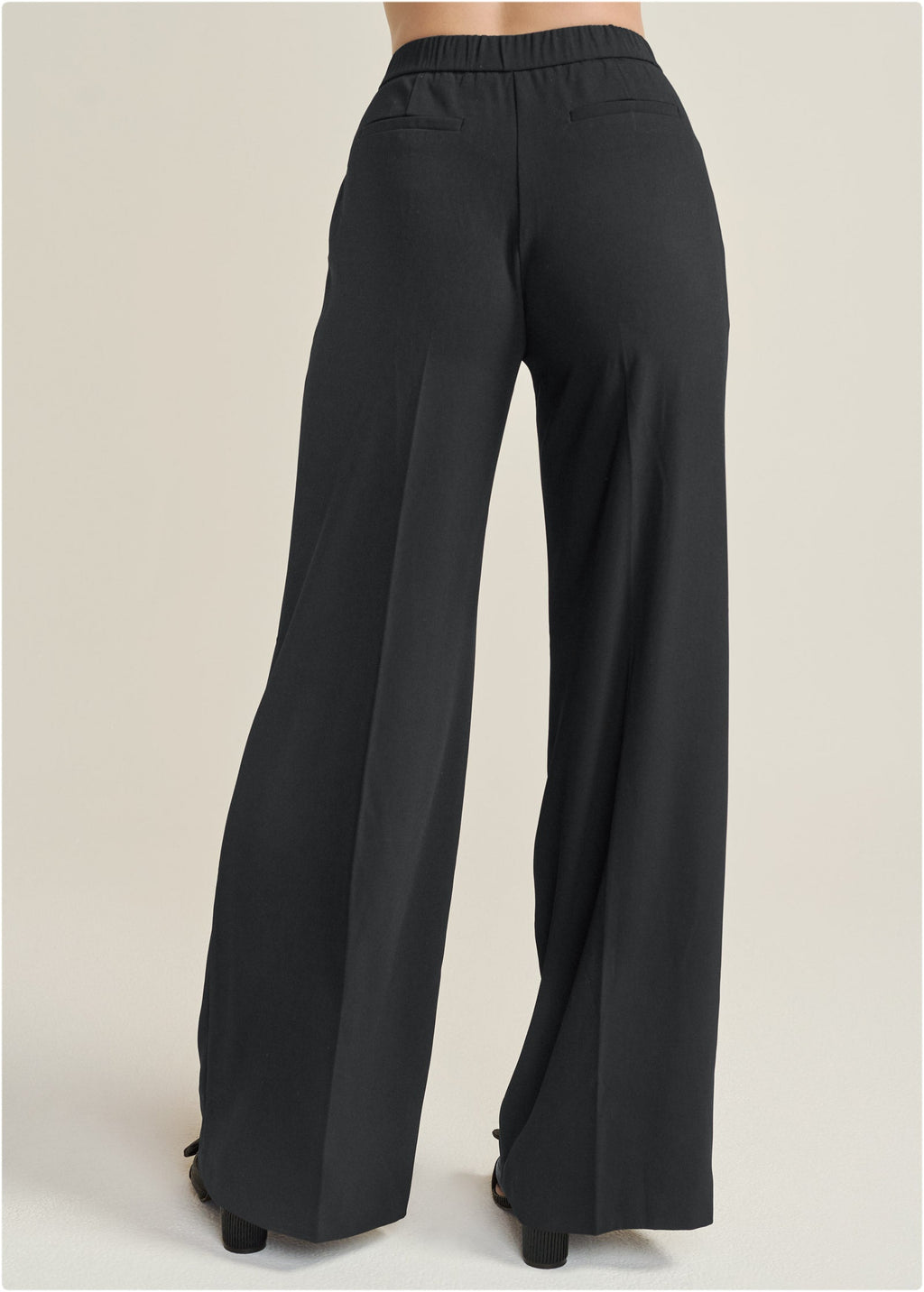 High-Rise Wide Leg Trousers - Jet Black