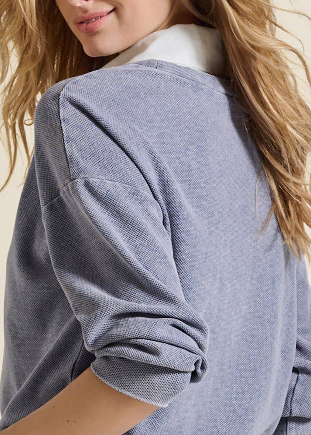 Washed Collar Lounge Top - Dark Blue