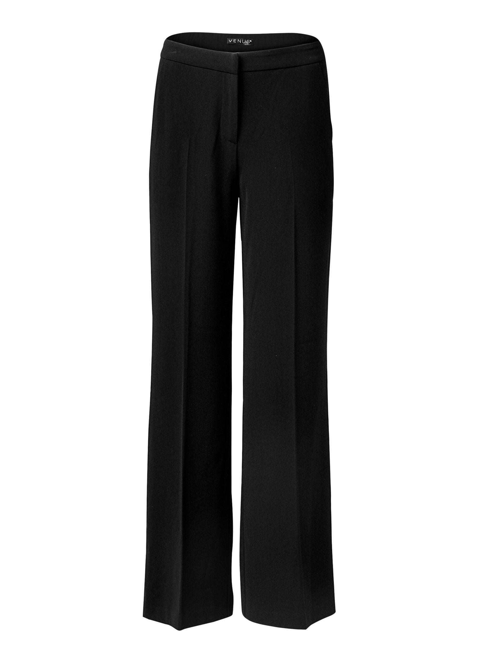 High-Rise Wide Leg Trousers - Jet Black