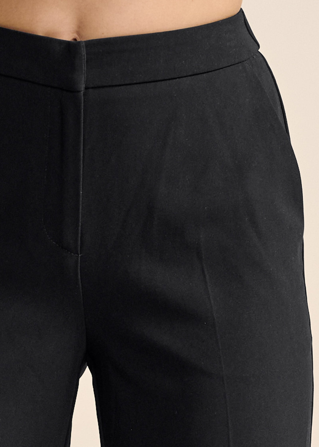 High-Rise Wide Leg Trousers - Jet Black