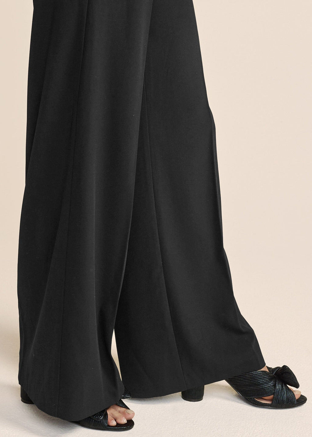 High-Rise Wide Leg Trousers - Jet Black