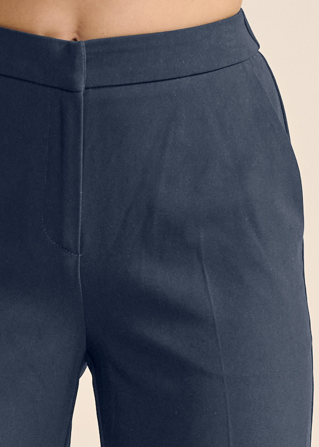 High-Rise Wide Leg Trousers - Navy