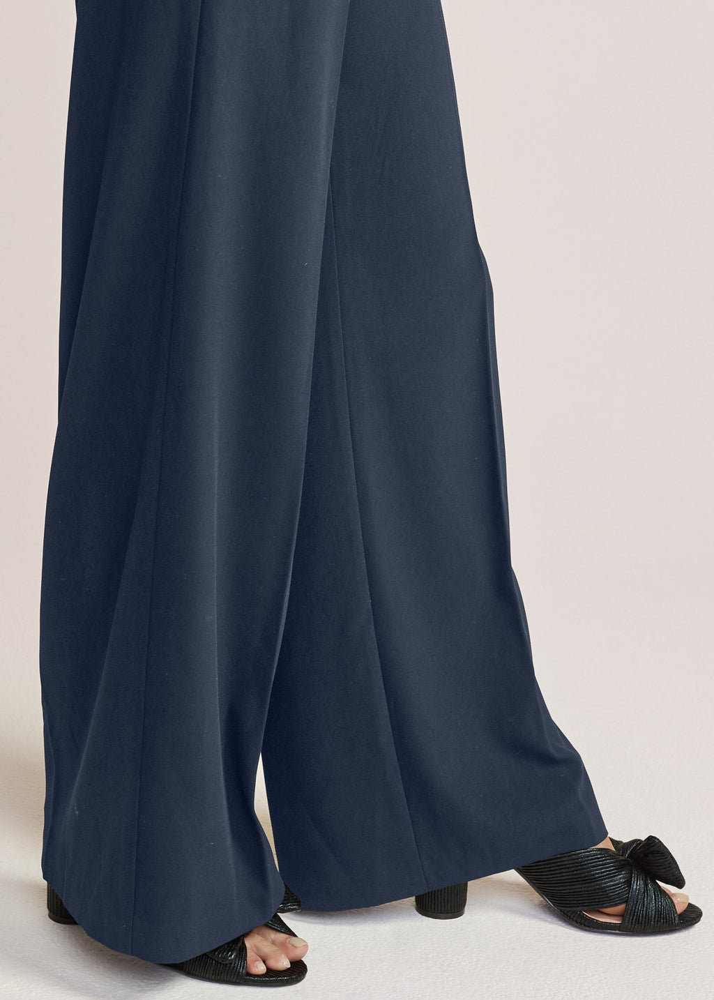 High-Rise Wide Leg Trousers - Navy