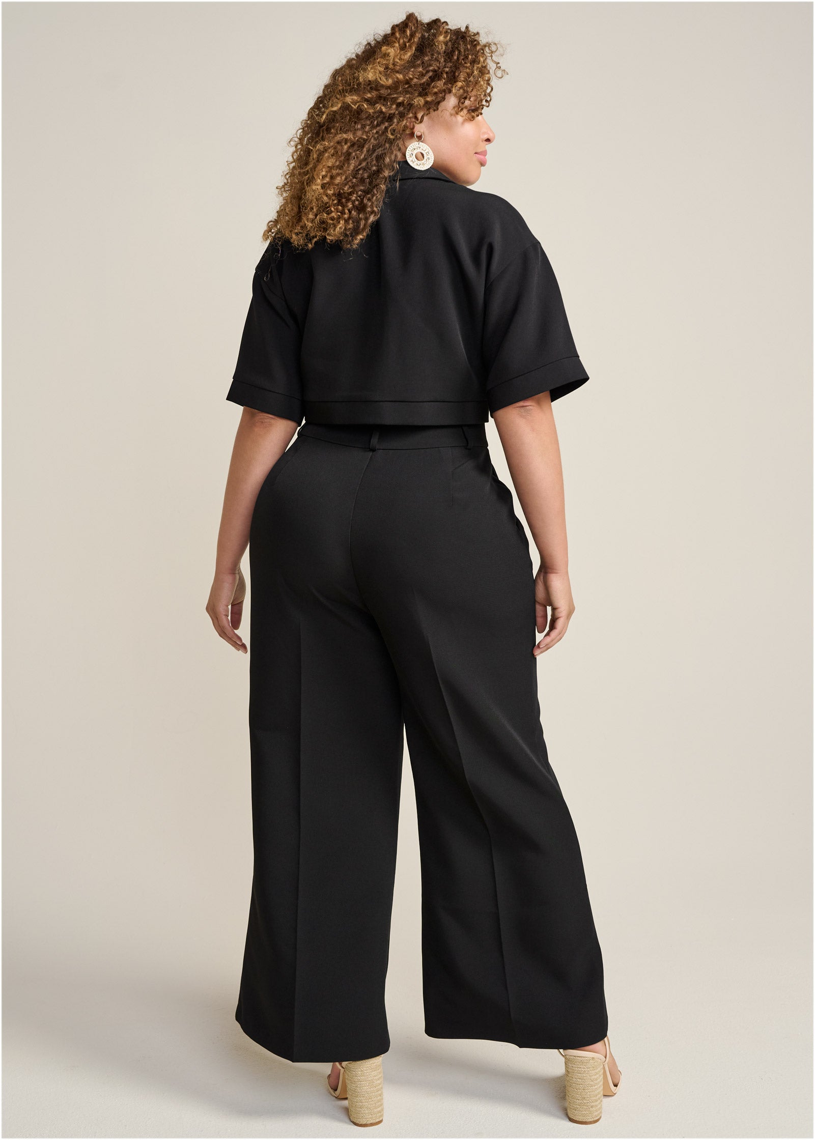 Flare Leg Suiting Set - Black