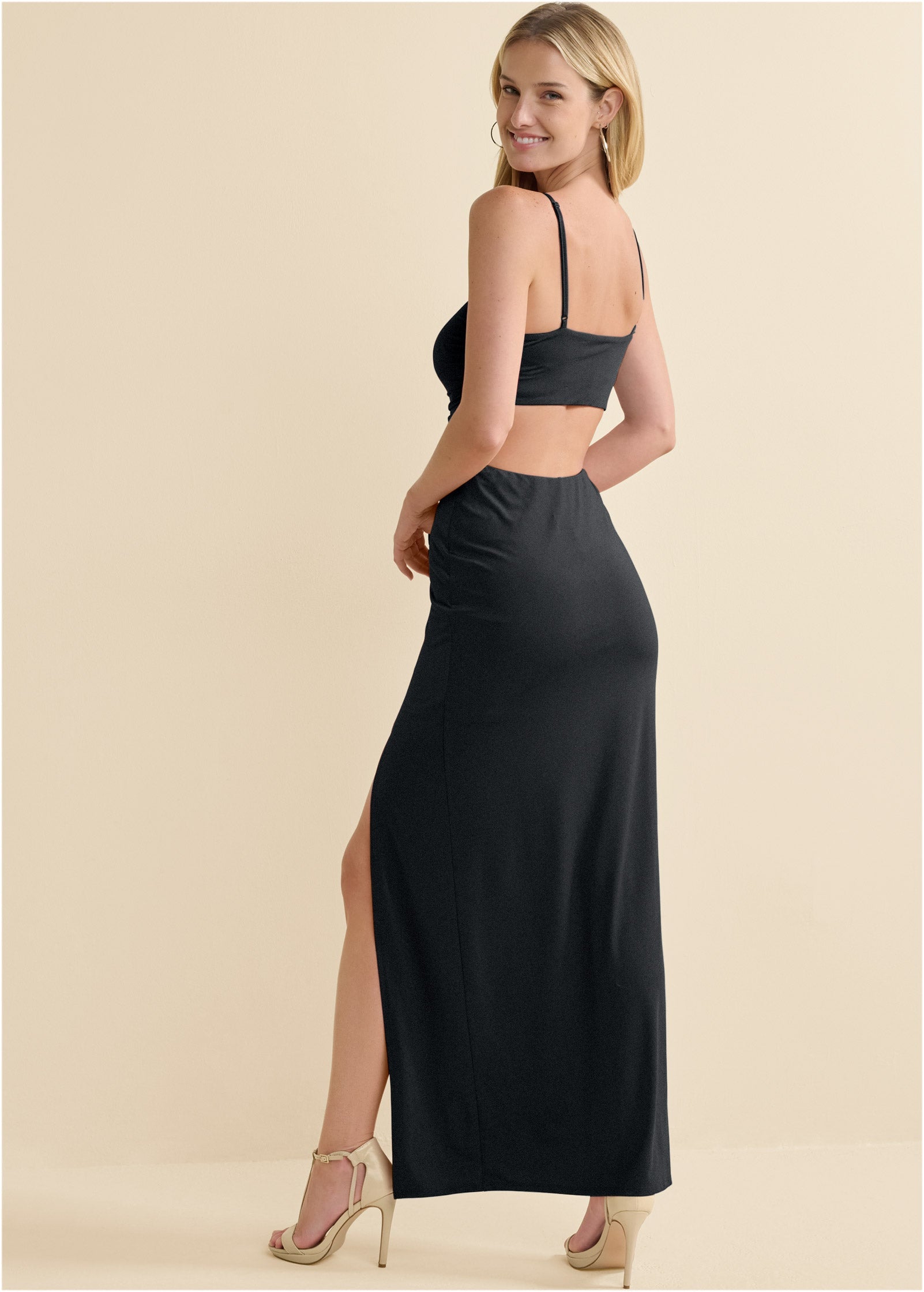 Shape Embrace High-Slit Dress - Black