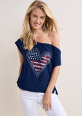 Americana Lounge Top - Navy Multi