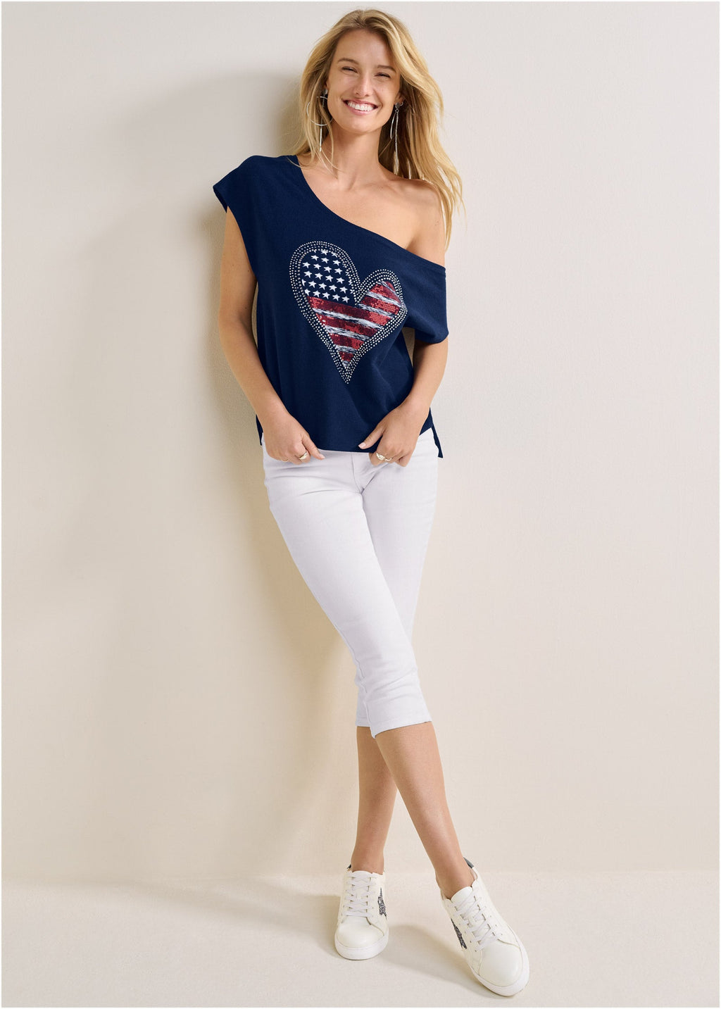 Americana Lounge Top - Navy Multi