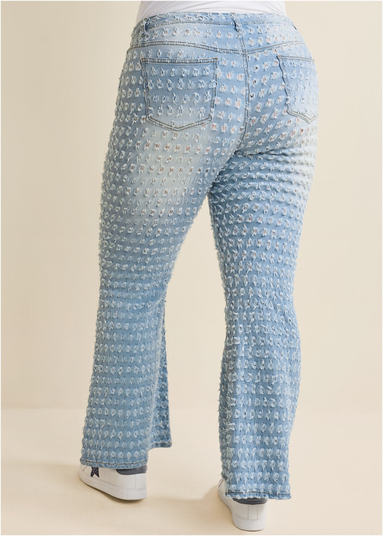 Laser Flare Leg Jeans - Light Wash