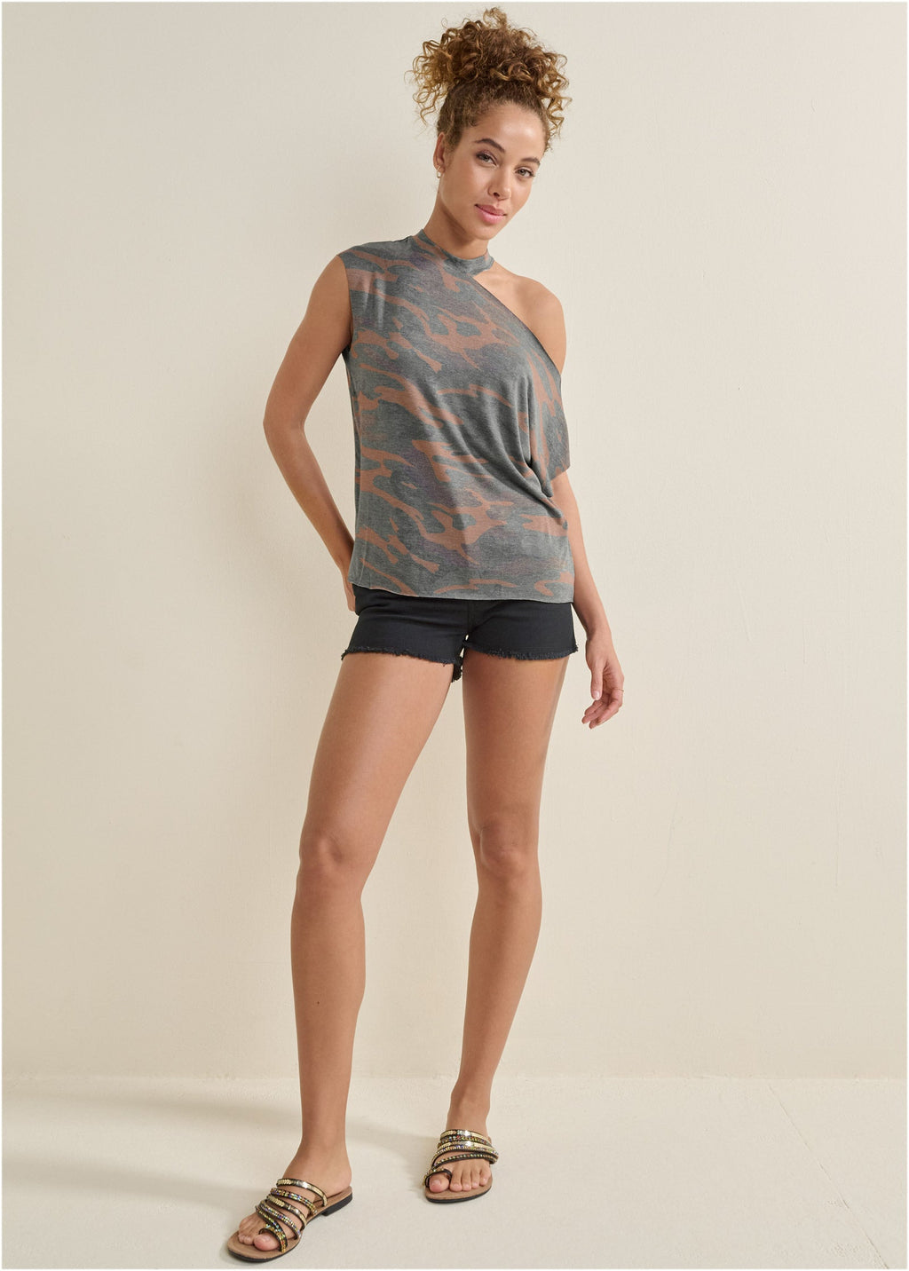 Camo Lounge Top - Green Multi