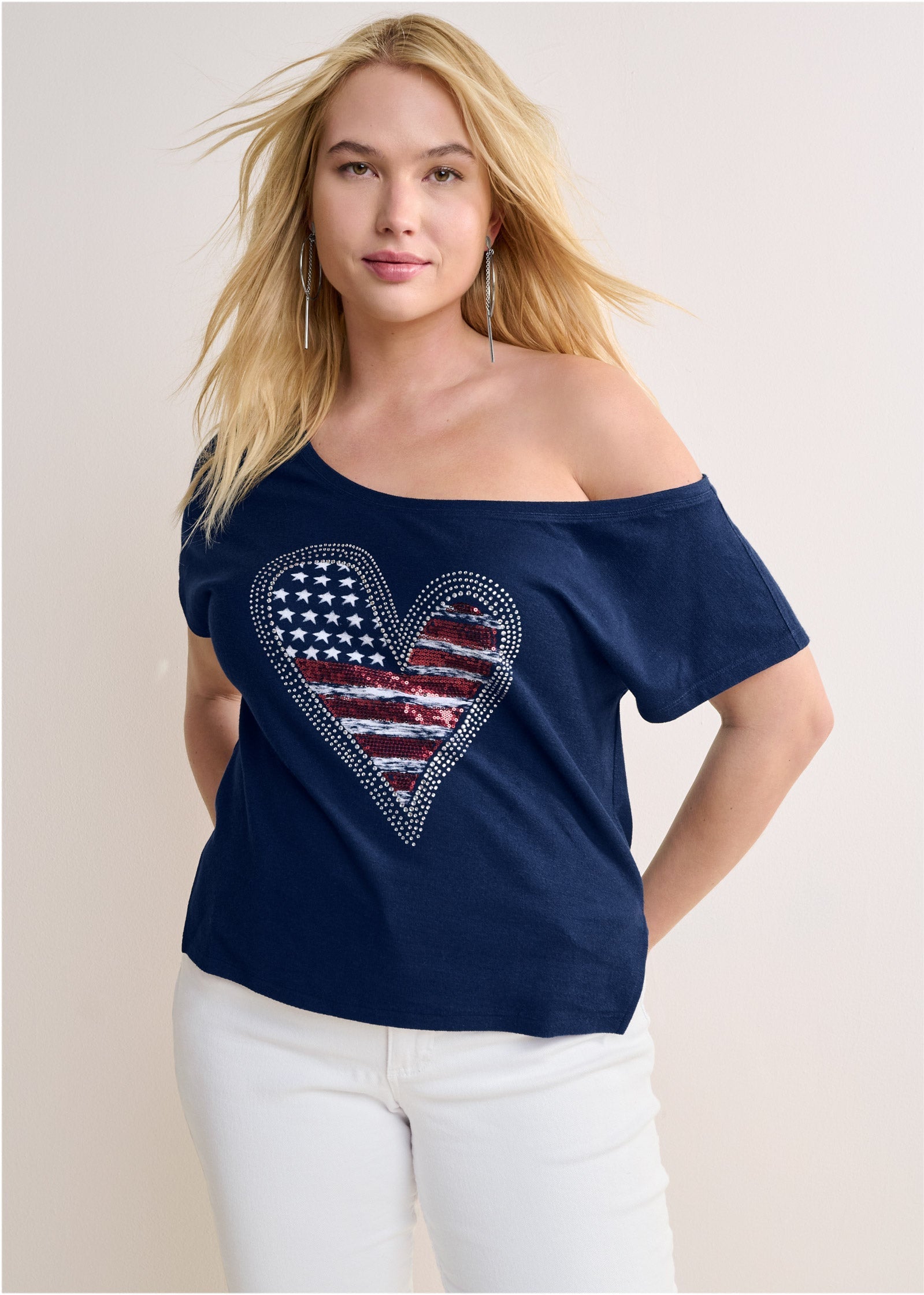 Americana Lounge Top - Navy Multi