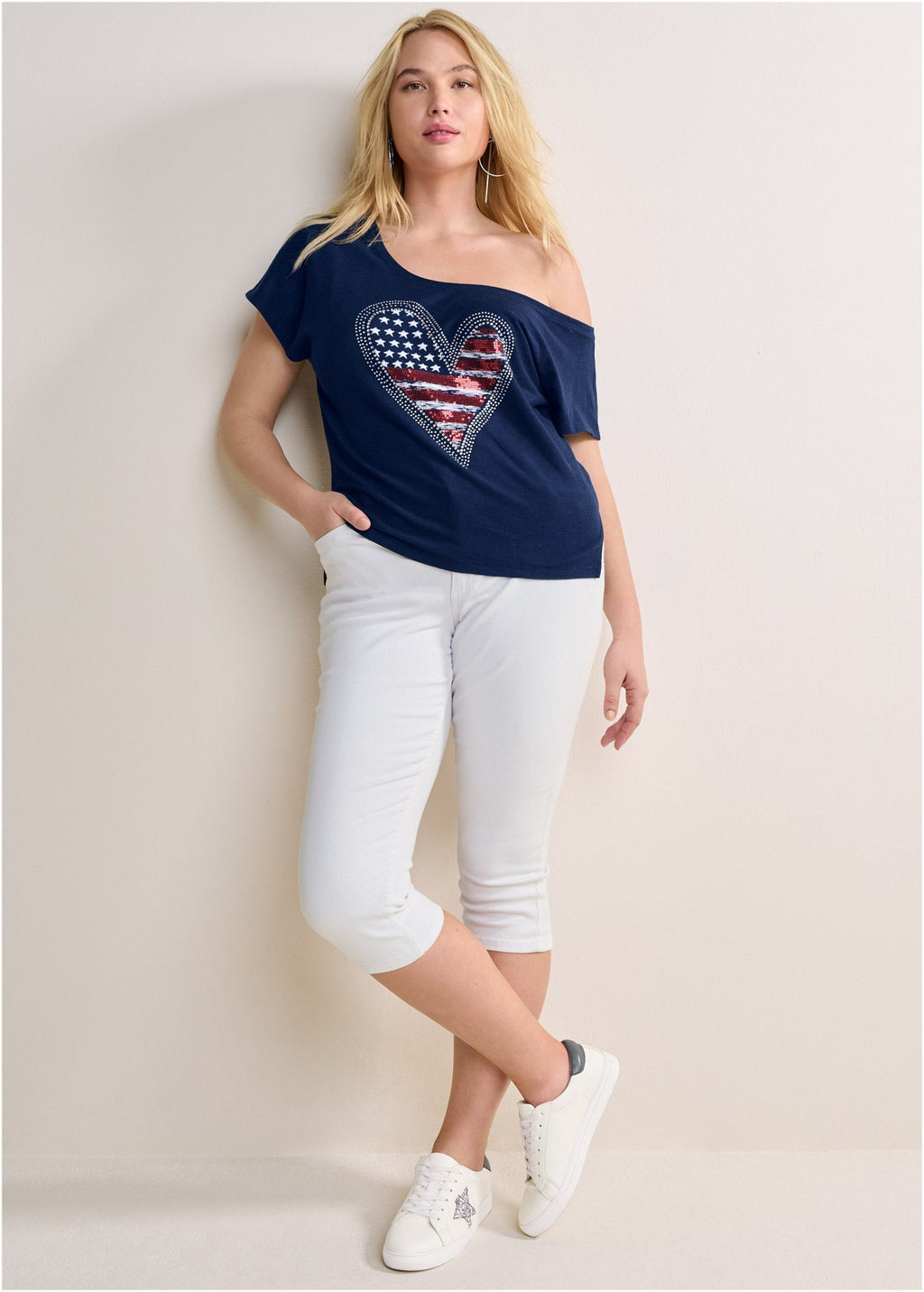 Americana Lounge Top - Navy Multi