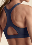 Back Keyhole Sports Bra  - Navy