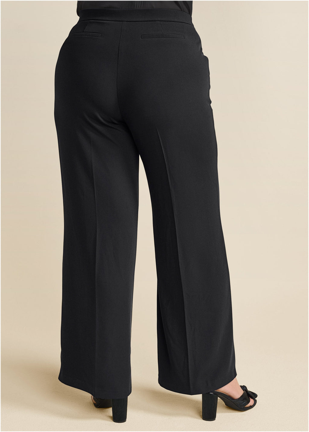 High-Rise Wide Leg Trousers - Jet Black