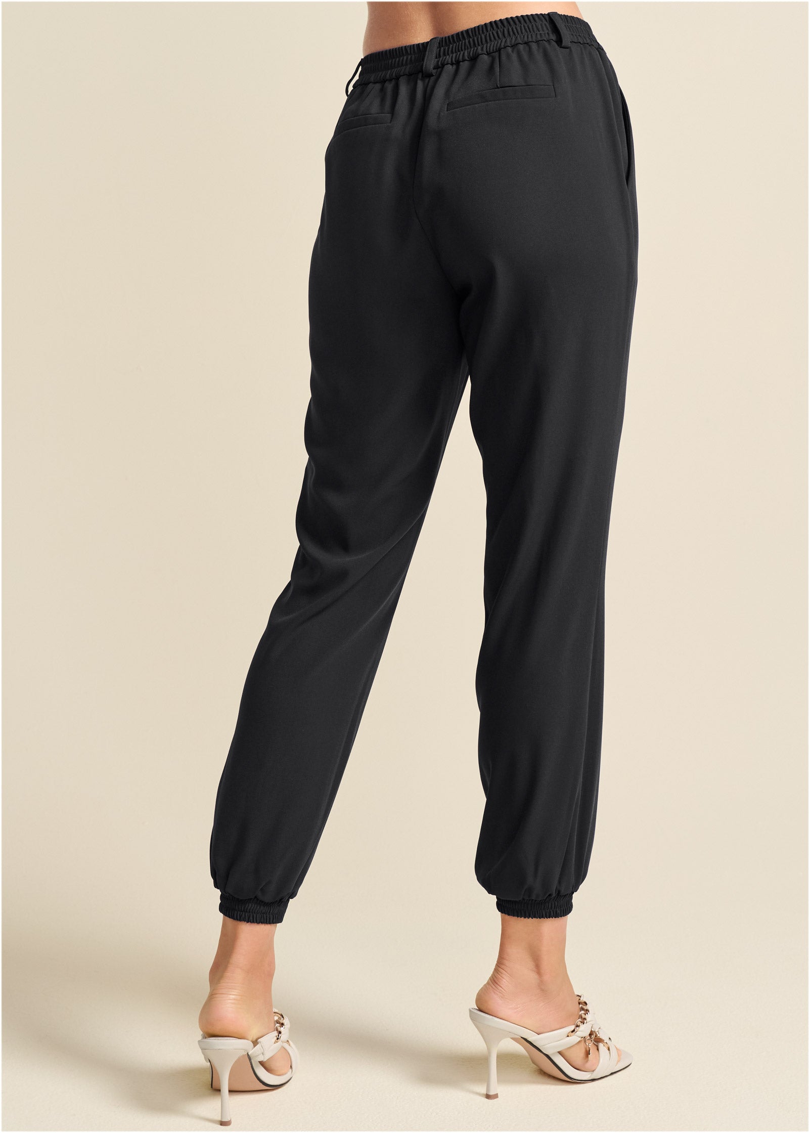 Woven High-Rise Joggers - Jet Black