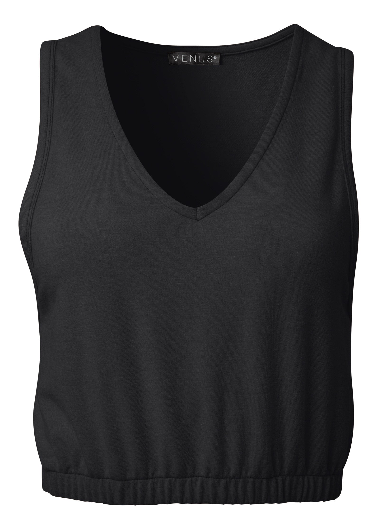 Comfort Kit V-Neck Crop Top - Jet Black