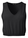 Comfort Kit V-Neck Crop Top - Jet Black